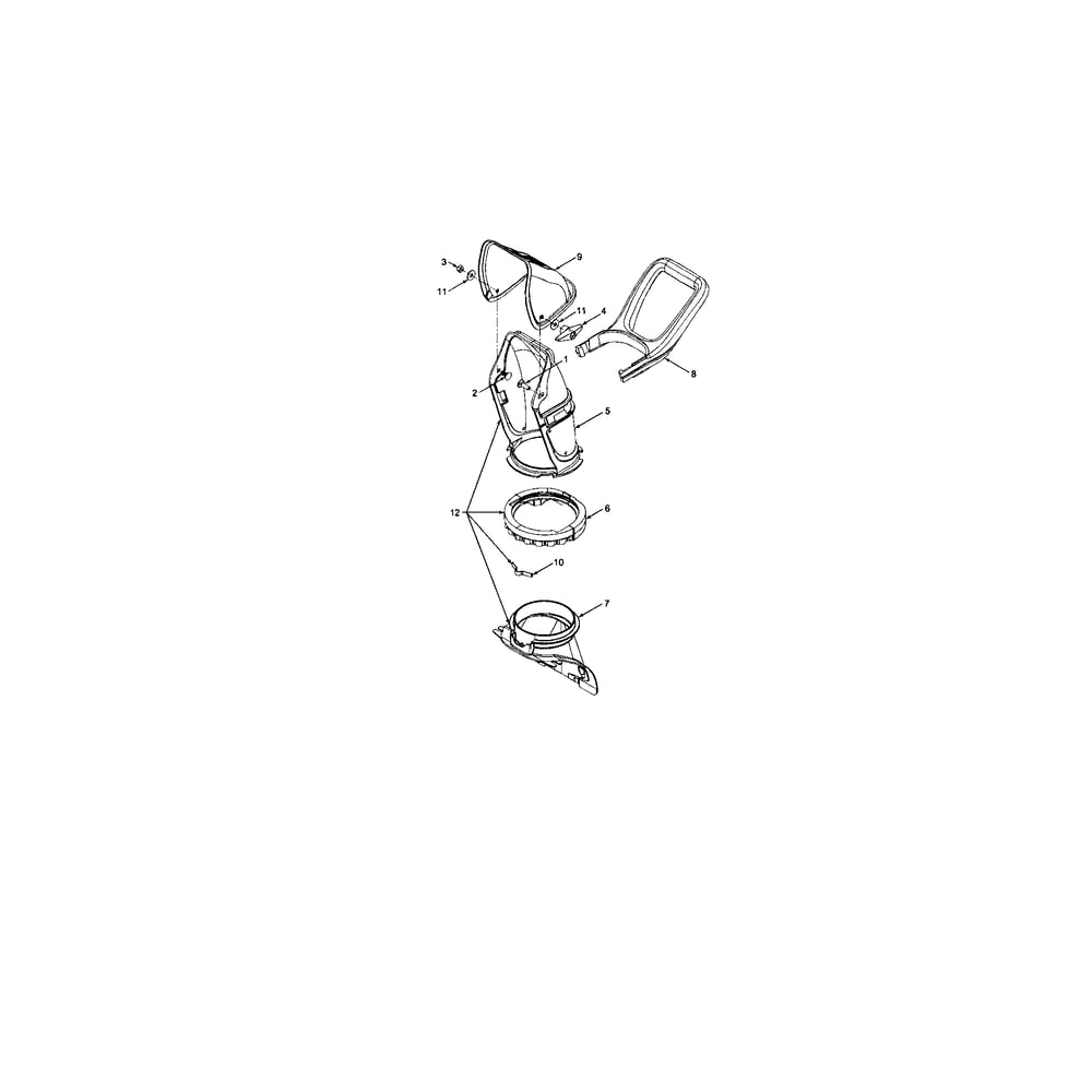 Chute/Handle Diagram and Parts List for 31AE160-163  MTD Snow Blower