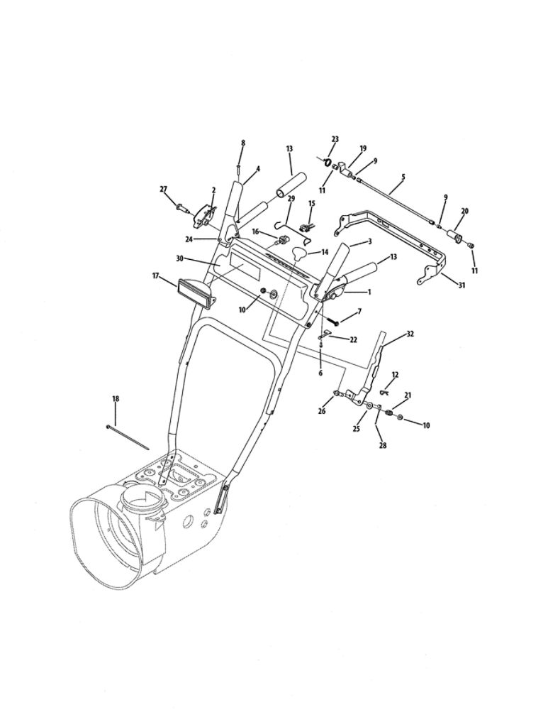 F Style Panel Diagram and Parts List for 769-04194  MTD Snow Blower