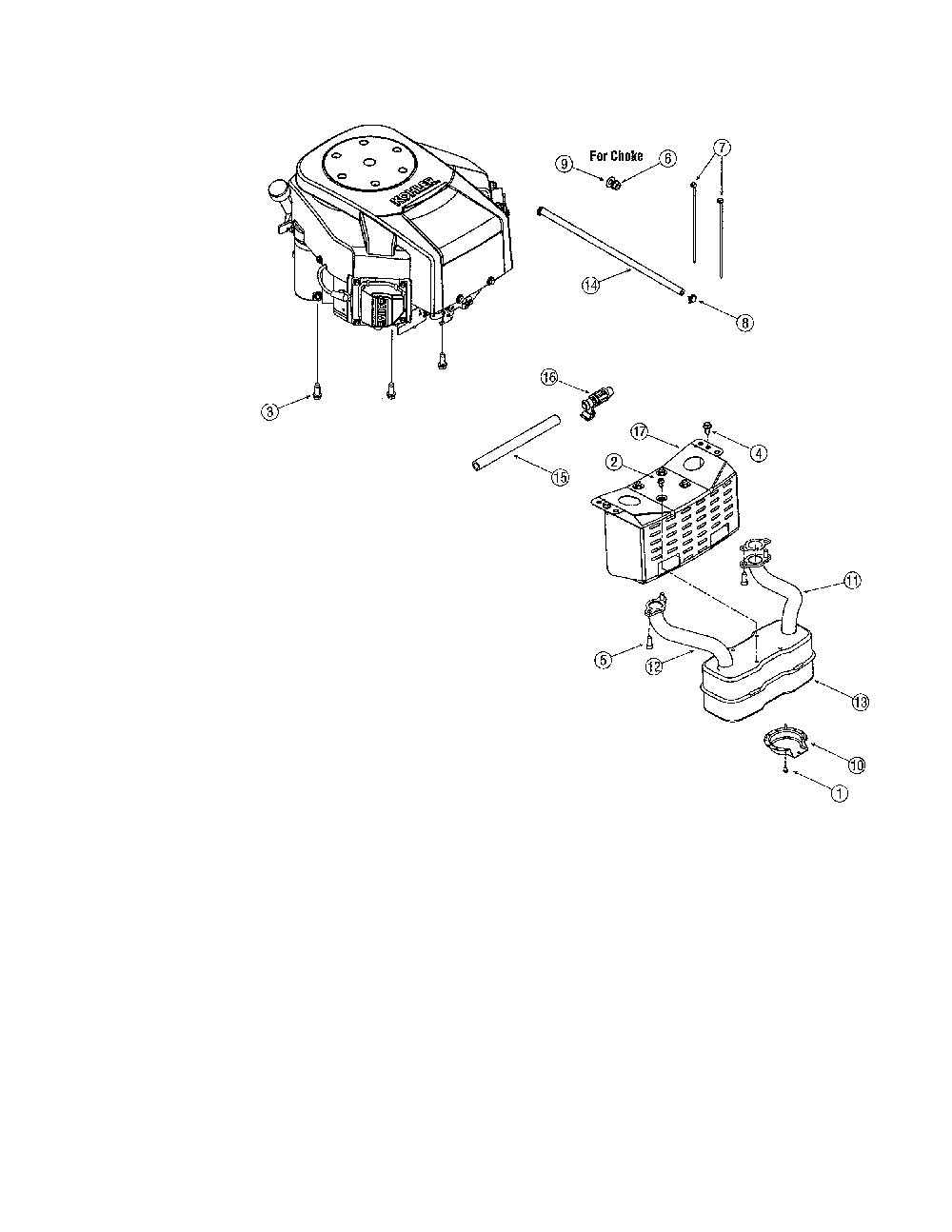 Kohler twin cylinder engine Diagram and Parts List for 13AP625K730  MTD Lawn Tractor