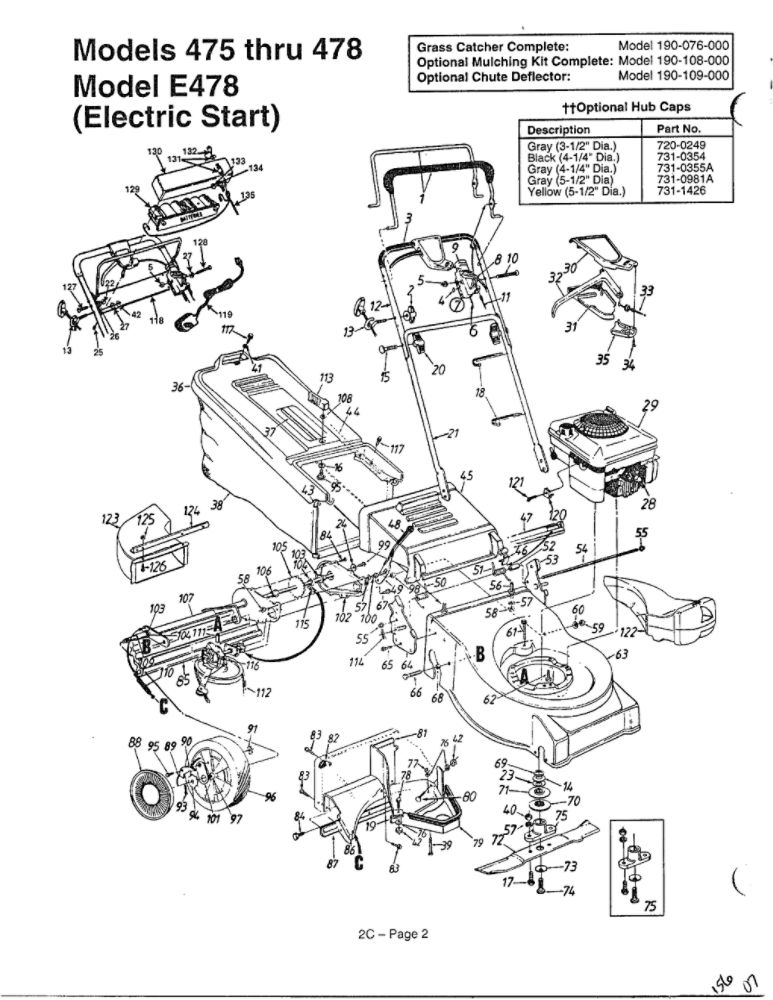 Main Frame 1 Diagram and Parts List for 126-478N000  MTD Lawn Mower