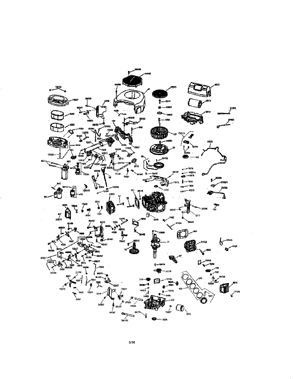 Engine Diagram and Parts List for 13BQA1ZT299  MTD Lawn Tractor