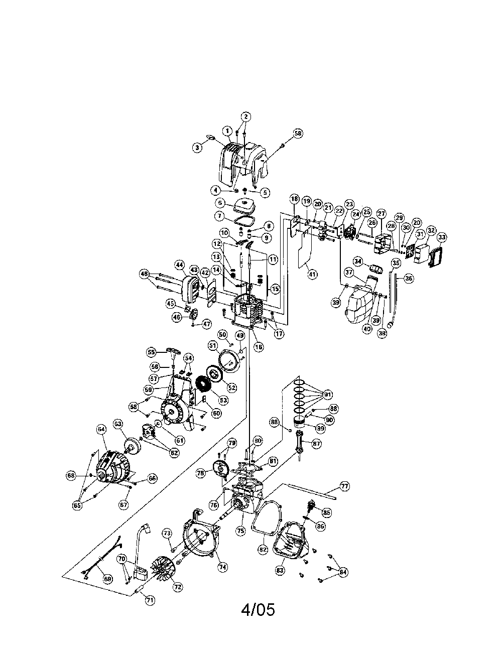 Engine parts Diagram and Parts List for 21A5144R799  MTD Cultivator