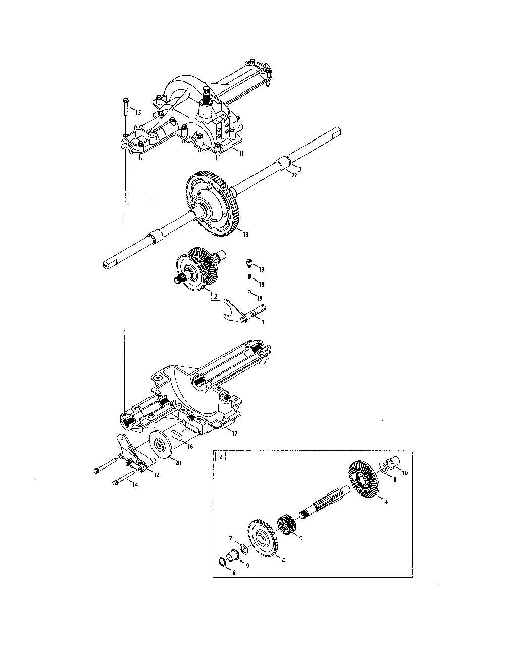 Transmission Diagram and Parts List for 13AJ771G031  MTD Lawn Tractor