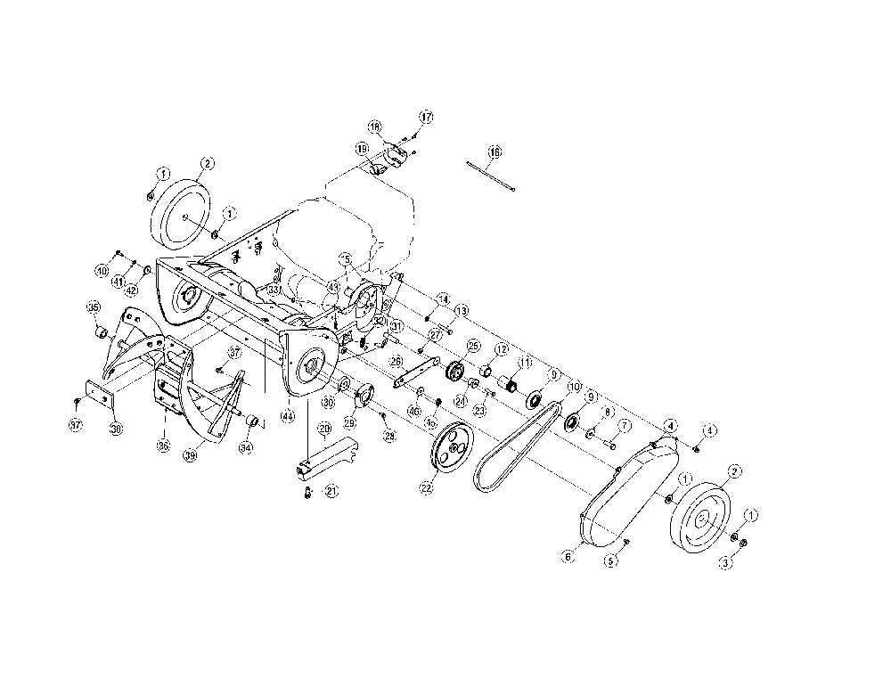 Auger and housing Diagram and Parts List for 31AM2N1C799  MTD Snow Blower