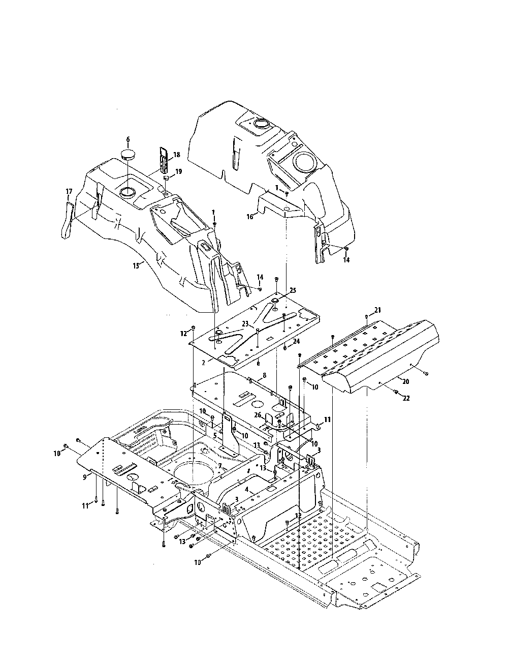 Console/floor board Diagram and Parts List for 17BSDALD099  MTD Lawn Tractor