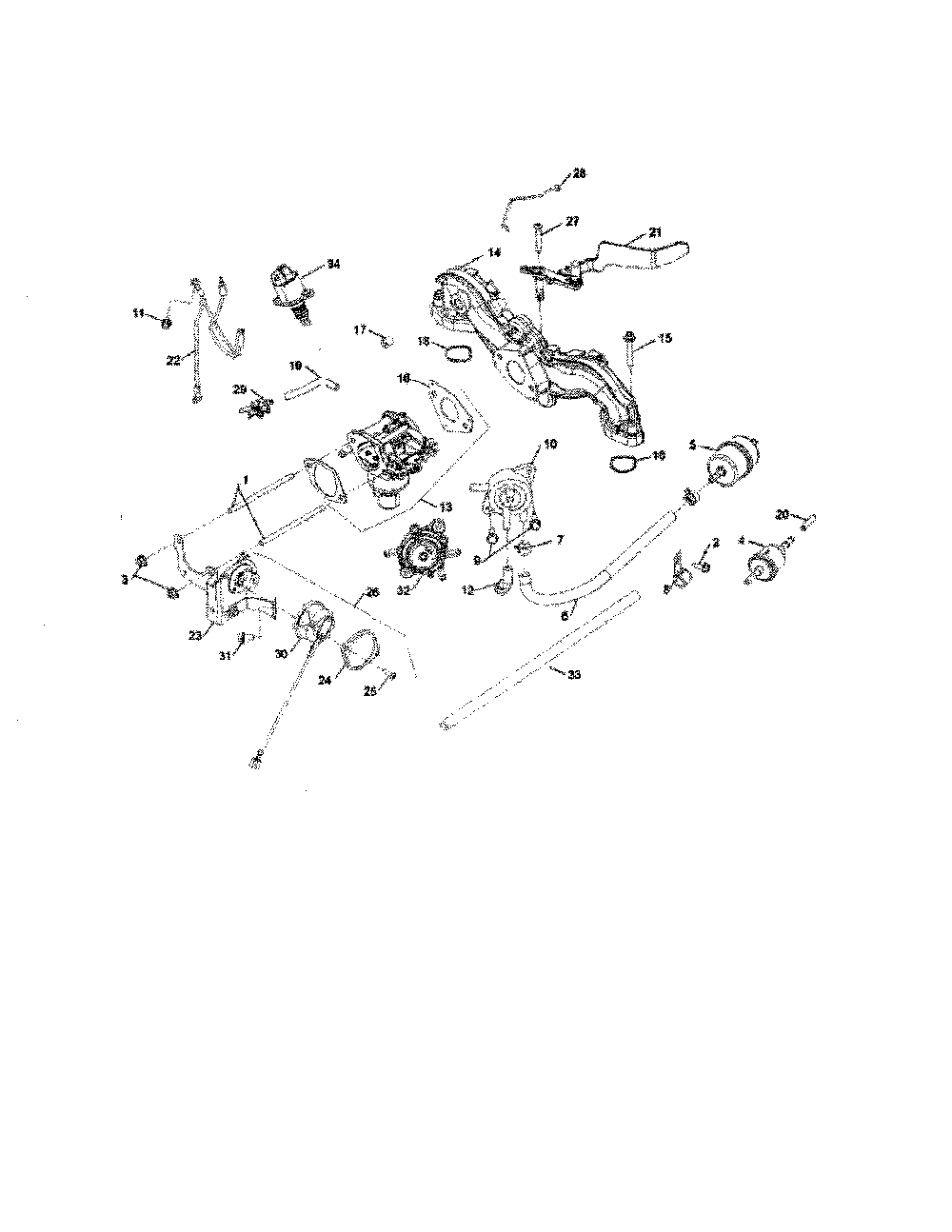 Fuel system Diagram and Parts List for 17BSDALD099  MTD Lawn Tractor