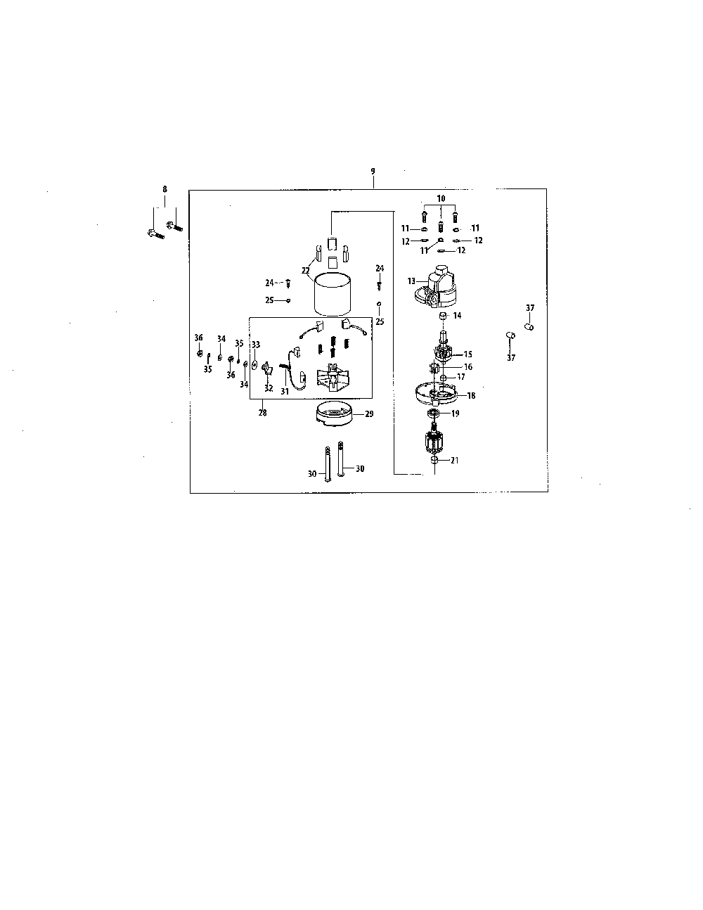 Starter Diagram and Parts List for 13B226JD299  MTD Lawn Mower