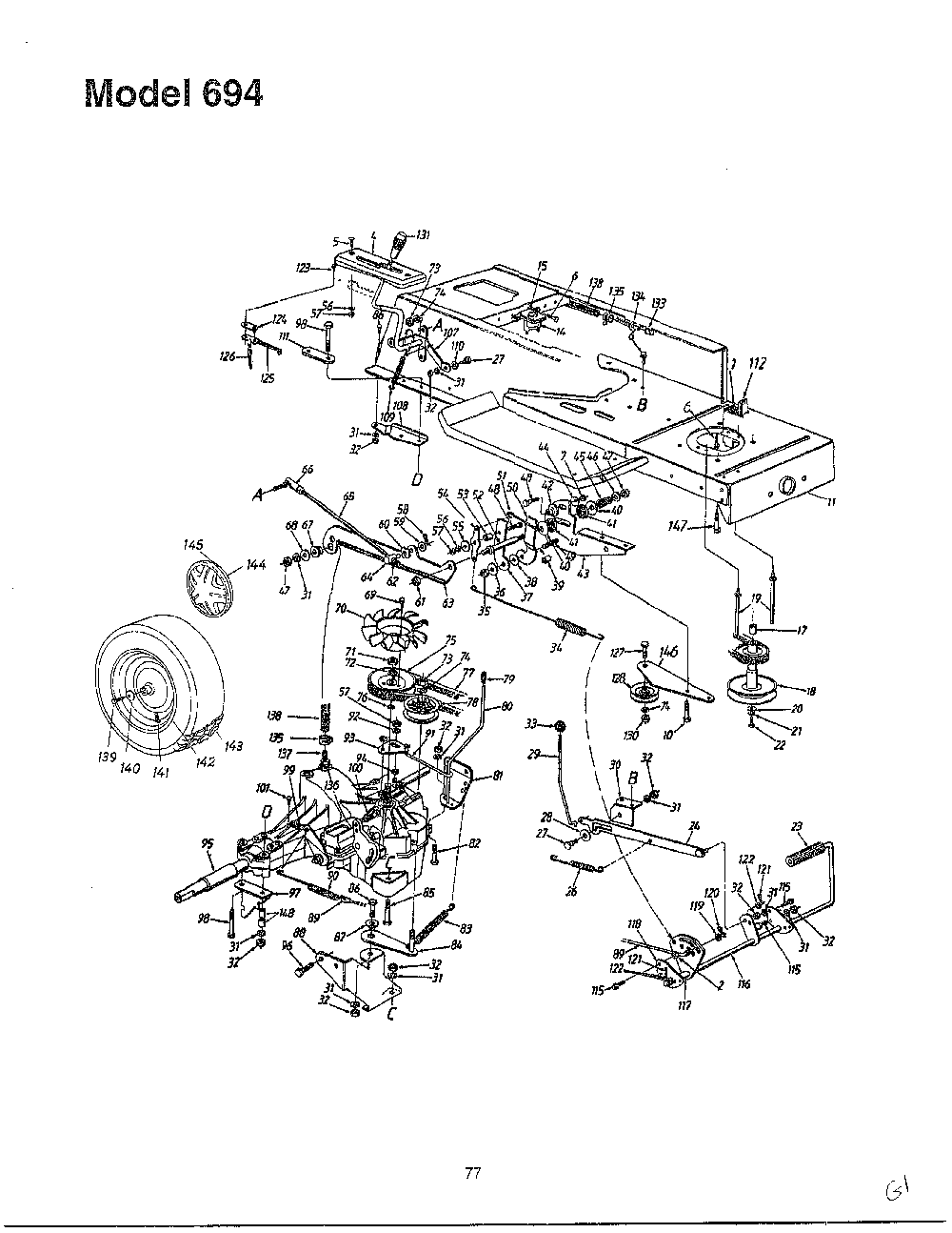 Lawn tractor/transmisson Diagram and Parts List for SKU3104600  MTD Lawn Tractor