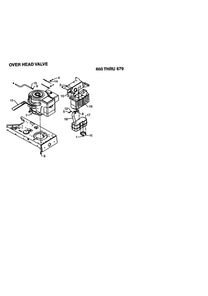 Over Head Valve 2 Diagram and Parts List for 665  MTD Lawn Tractor