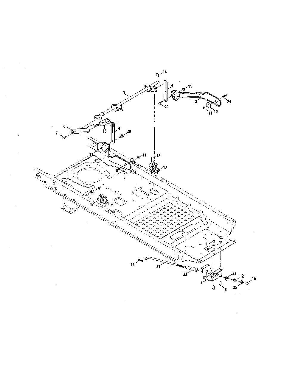Lift Diagram and Parts List for 17AKCACT099  MTD Lawn Mower