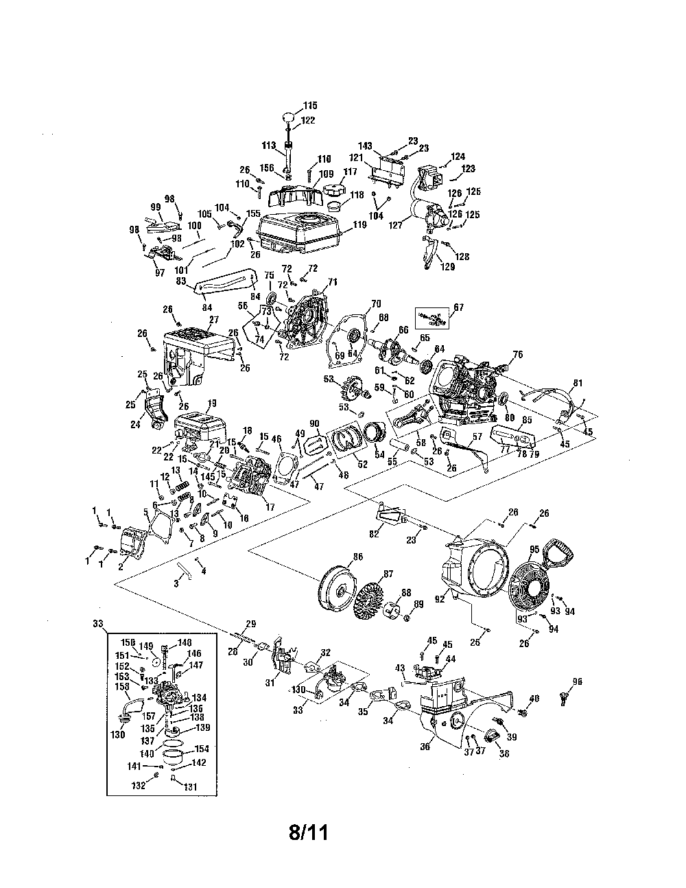 Engine Diagram and Parts List for 752Z265-SU  MTD Engine
