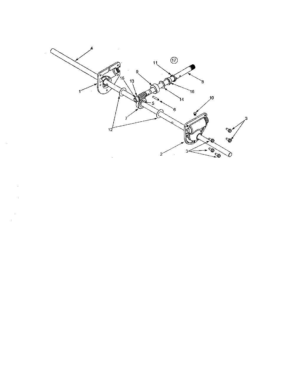 Axle Diagram and Parts List for 31AS611E352  MTD Snow Blower