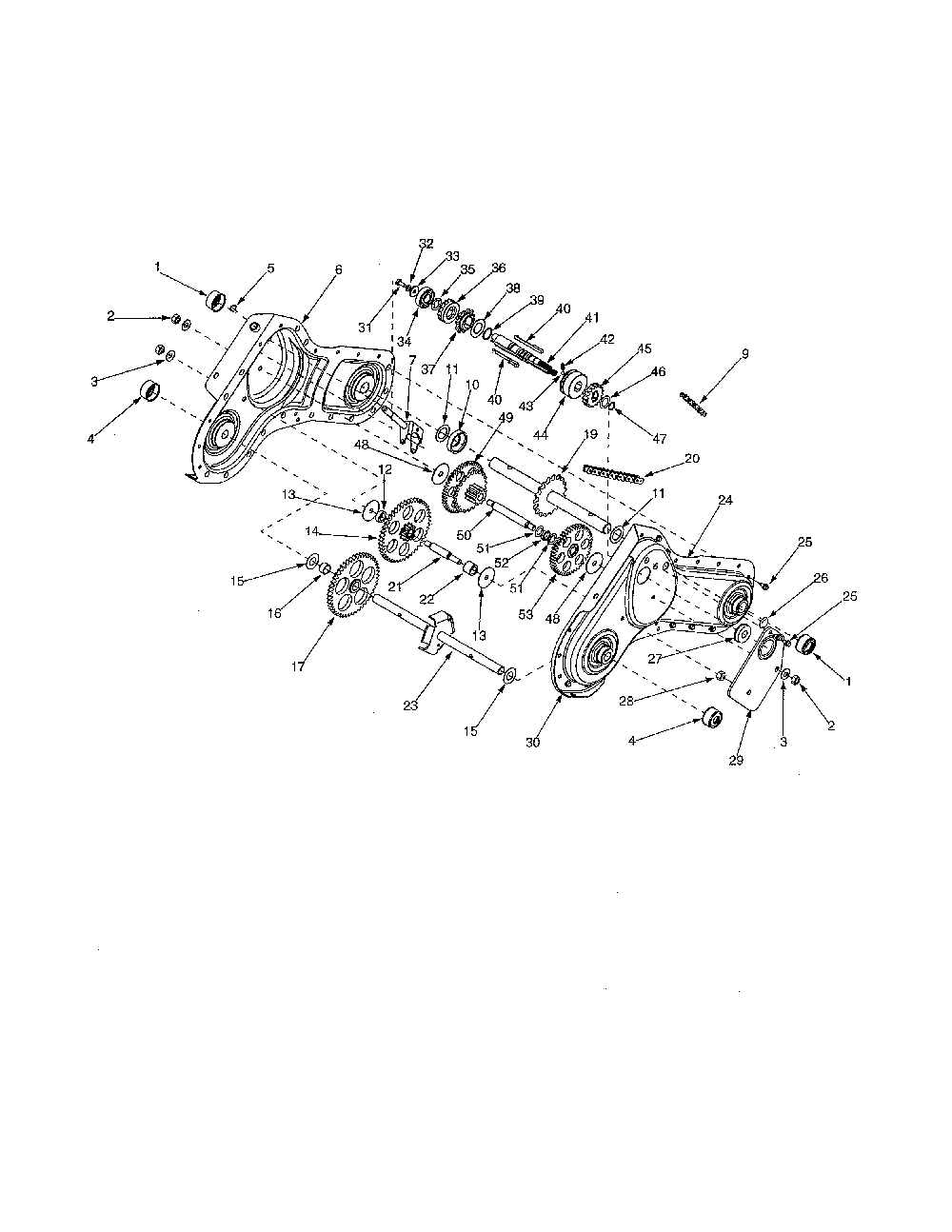 Gear case Diagram and Parts List for 21AA413H700  MTD Tiller