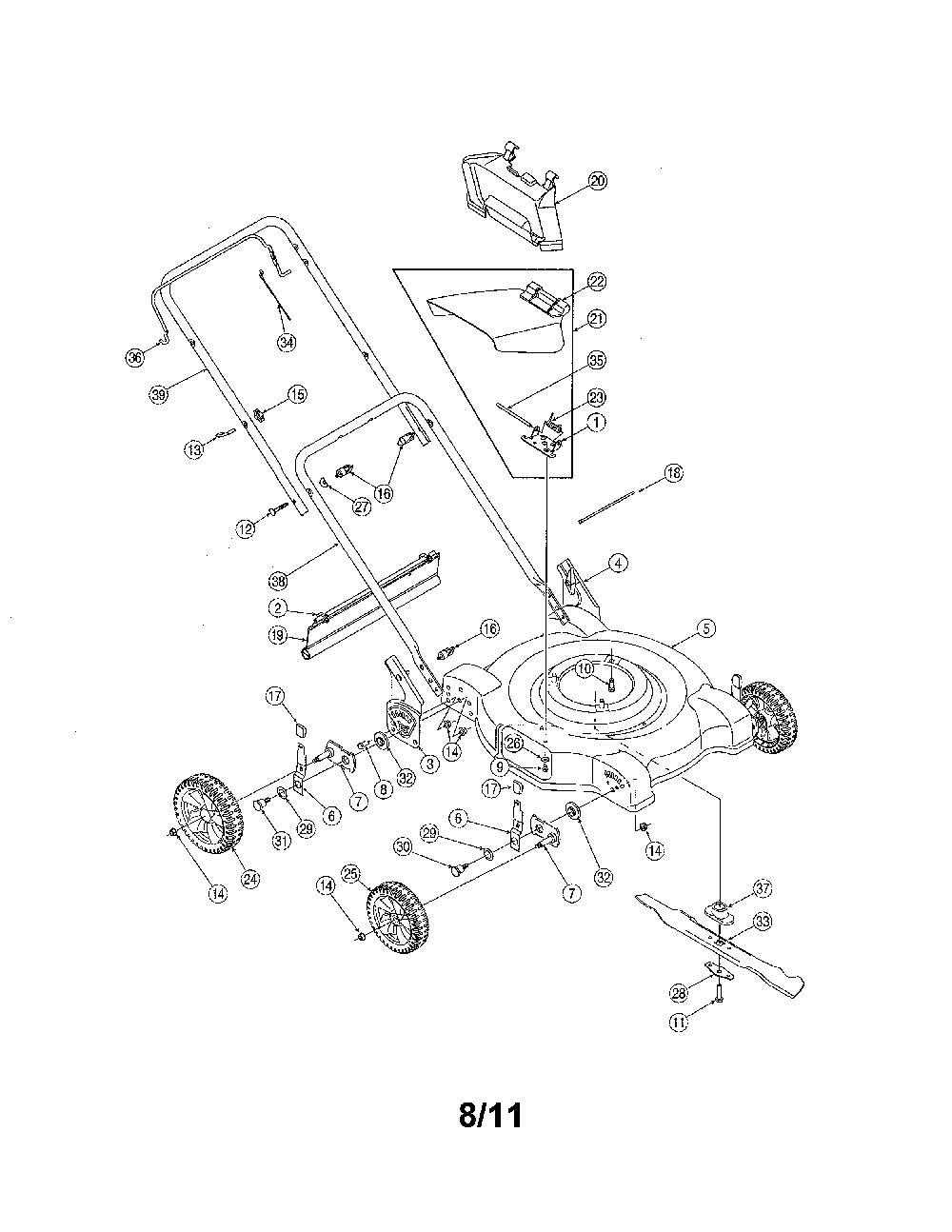 Mower Diagram and Parts List for 11A-084E752  MTD Lawn Mower