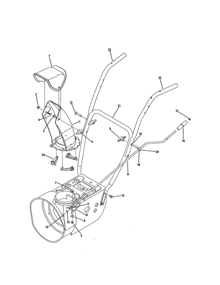 Standard 2-Way Chute Diagram and Parts List for 769-04194  MTD Snow Blower