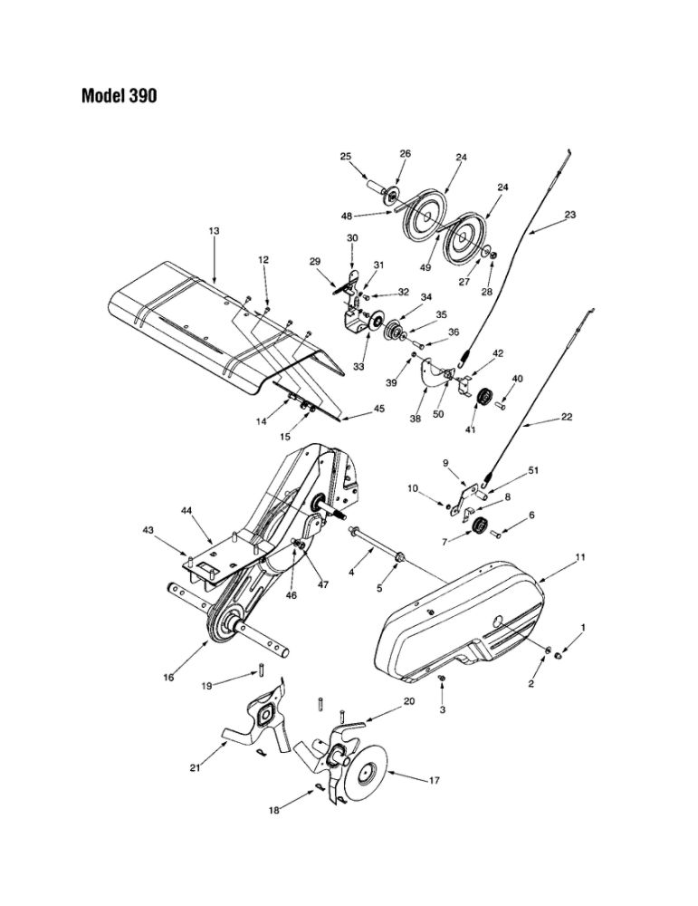 Tine Shield/Engine Plate/Belt Diagram and Parts List for 21A-342B062  MTD Tiller