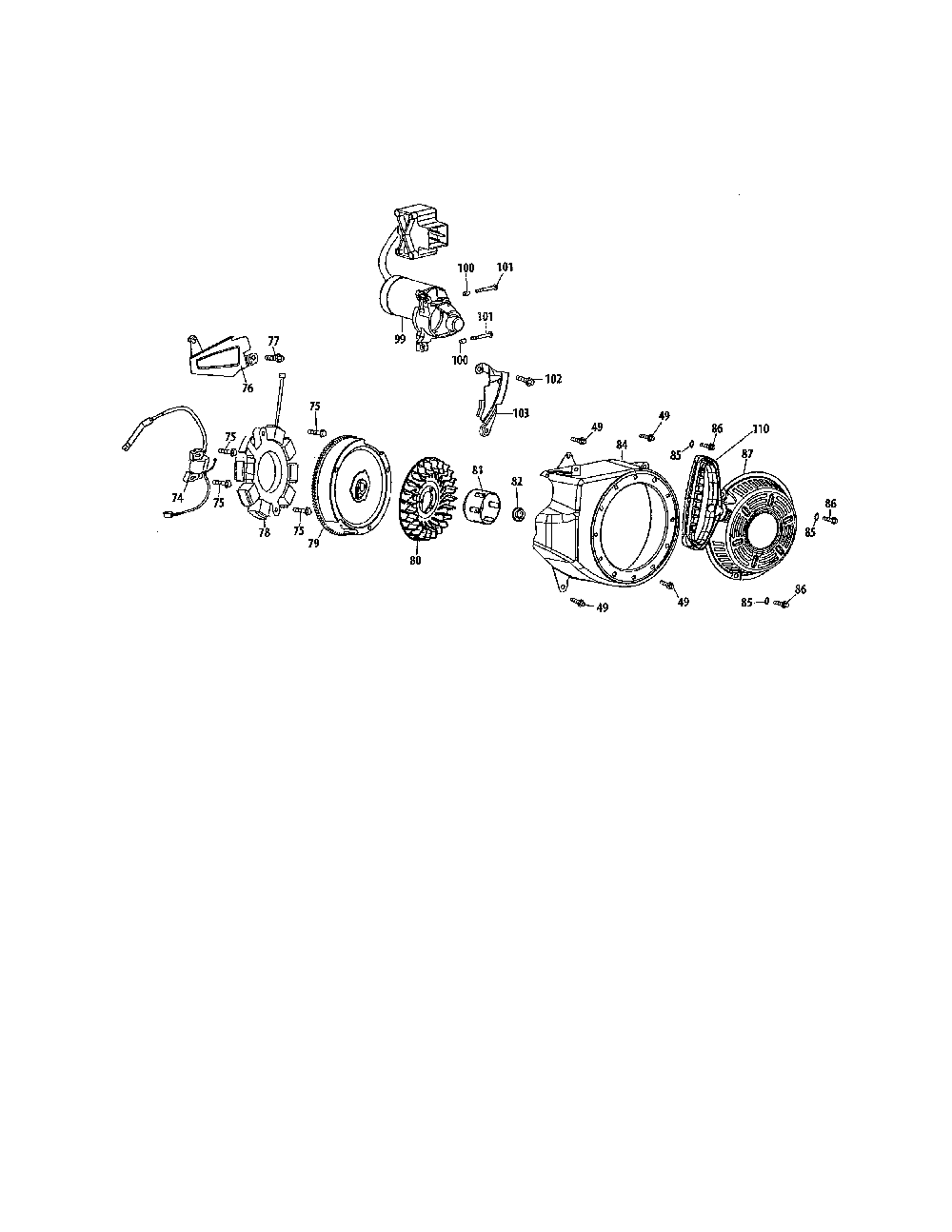 Fan/flywheel Diagram and Parts List for ZS370-JU  MTD Engine