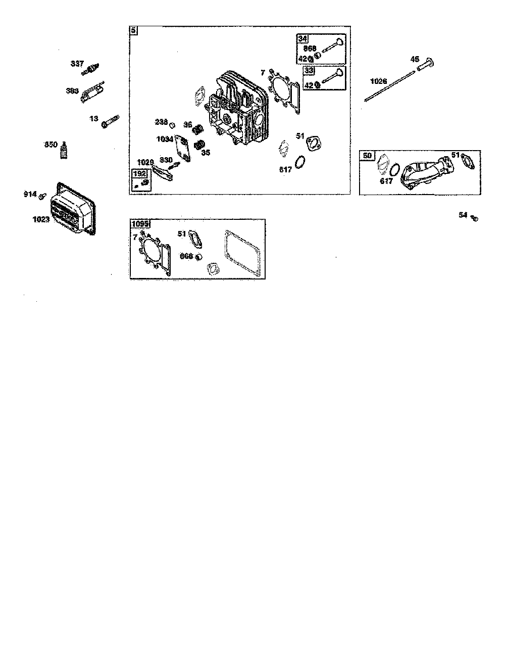 Cylinder head Diagram and Parts List for 13AL77XT099  MTD Lawn Tractor