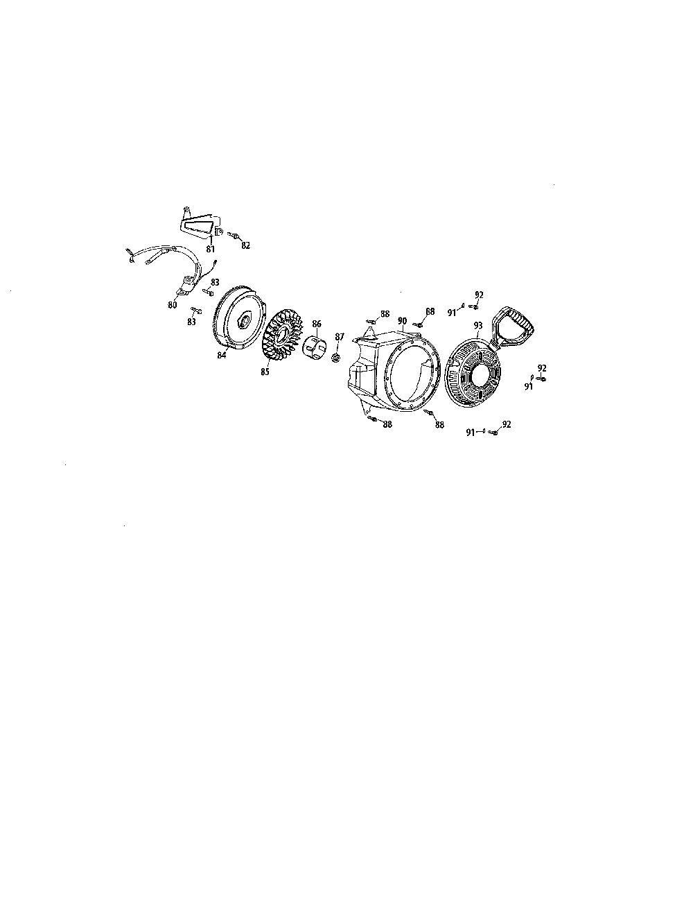 Flywheel Diagram and Parts List for 31AS63TF799  MTD Snow Blower
