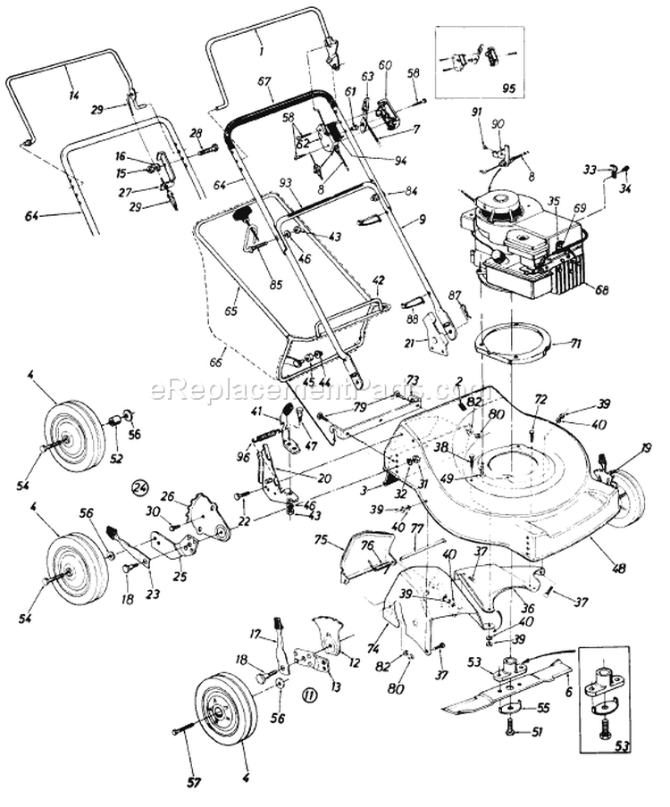 Page A Diagram and Parts List for 302R MDL  1988 MTD Lawn Mower