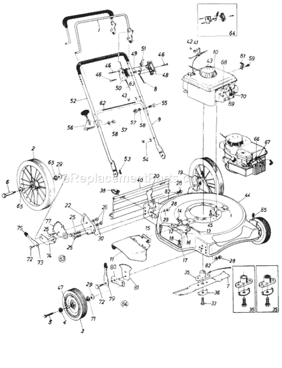Page A Diagram and Parts List for MDL 1988 MTD Lawn Mower