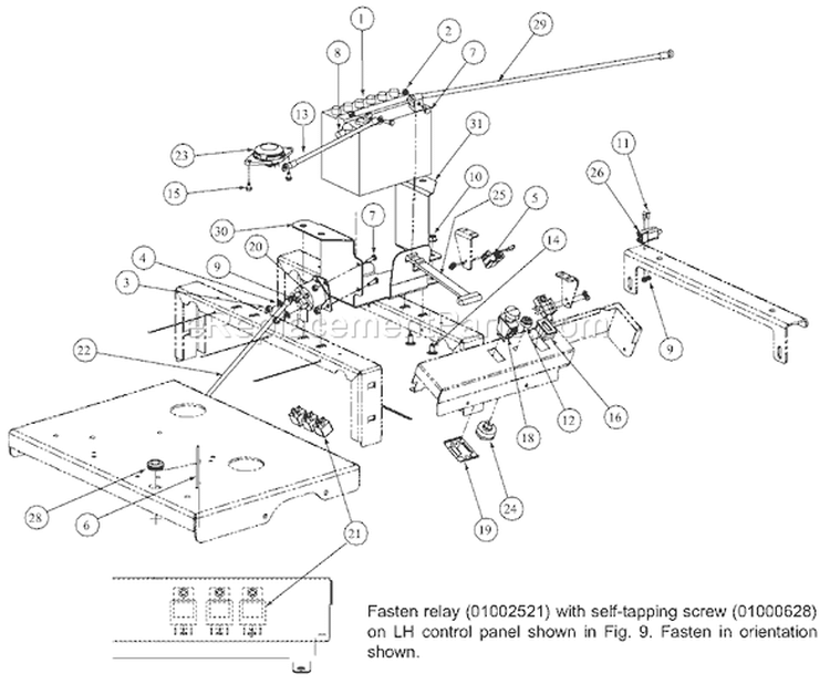 Page B Diagram and Parts List for MMZ-1848 53AB555M195 MTD Lawn Tractor