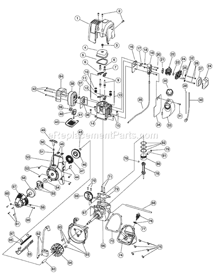 Page B Diagram and Parts List for MP475 41AD475C095 MTD Trimmer