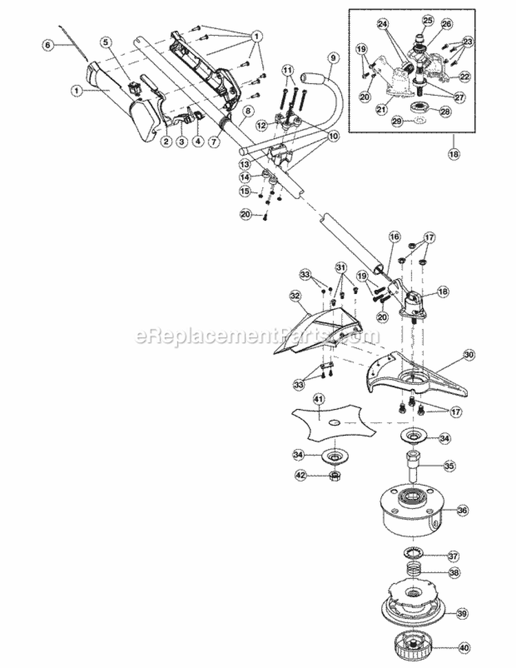 Boom And Trimmer Diagram and Parts List for MT780 41BD780G977 MTD Trimmer