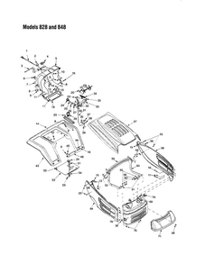 Hood/Grille 4 Diagram and Parts List for 820 THRU 828 MTD Lawn Tractor