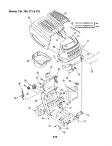 Bumper And Hood 1 Diagram and Parts List for 13AC762F755  MTD Lawn Tractor