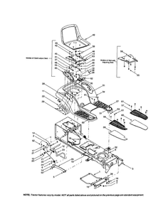 Seat/Deck Stabilizer Rod Diagram and Parts List for 608  MTD Lawn Tractor
