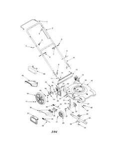 Engine/Housing/Handles/Wheels Diagram and Parts List for 500 THRU 519 MTD Lawn Mower