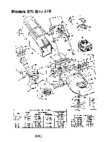 Deck/bag/wheel(models 370 thru 379) Diagram and Parts List for 12A-377B062  MTD Lawn Mower