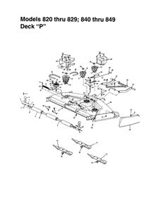 Deck-P Assembly Diagram and Parts List for 820 THRU 829 MTD Lawn Tractor