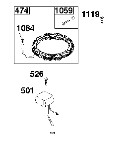 Alternator Diagram and Parts List for 17ADFACW093  MTD Lawn Mower