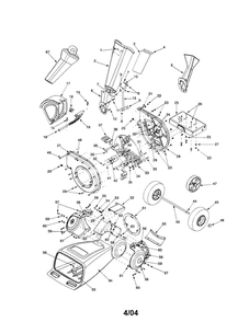 Chipper Chute/Wheels/Hopper 2 Diagram and Parts List for 464  MTD Chipper Shredder