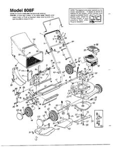 Rotary Mower 1 Diagram and Parts List for 113-808F401  MTD Lawn Mower