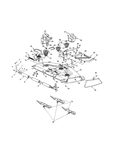Deck P Assembly Diagram and Parts List for 820 THRU 828 MTD Lawn Tractor