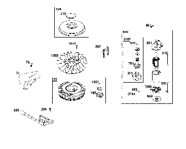 Flywheel/ignition/starter Diagram and Parts List for 13AN77XS093  MTD Lawn Tractor