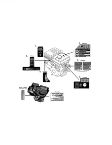 Decals Diagram and Parts List for 752Z483-SUA  MTD Engine