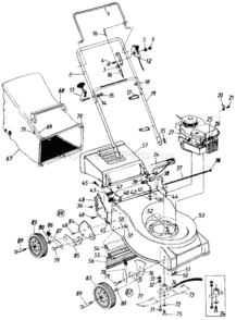 Page A Diagram and Parts List for 110412R 1990 MTD Lawn Mower