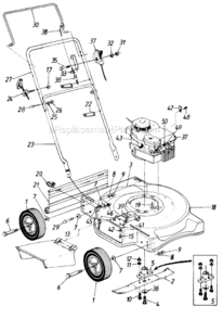 Page A Diagram and Parts List for 111-030R009 1991 MTD Lawn Mower