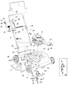 Part Location Diagram of 742-0121B MTD 18" Blade