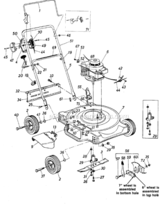 Page A Diagram and Parts List for 115-070-000 1985 MTD Lawn Mower