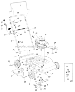 Page A Diagram and Parts List for 116-020-000 1986 MTD Lawn Mower
