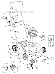 Page A Diagram and Parts List for 116-050-000 1986 MTD Lawn Mower