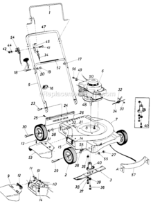 Page A Diagram and Parts List for 116-052-000 1986 MTD Lawn Mower