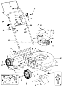 Page A Diagram and Parts List for 119-050R009 1989 MTD Lawn Mower