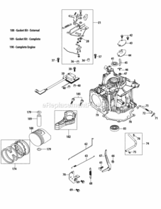 1P65Nu_Crankcase Diagram and Parts List for 11A-02JX706 2013 MTD Lawn Mower
