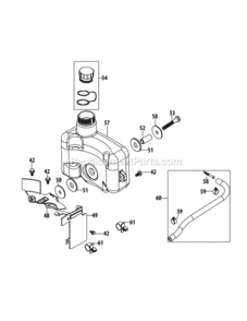 1P65Nu_Fuel_Tank Diagram and Parts List for 11A-02JX706 2013 MTD Lawn Mower